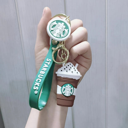 Starbucks Inspired Keychain | Keyring | Pendant | Pink/Brown Coffee Cappuccino Frappuccino | Gift | Cute | Kawaii |