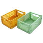 Green and Yellow Foldable Stackable Storage Crates: Pack of 2 | Home Office | Small Business | Home Decor | Spring |