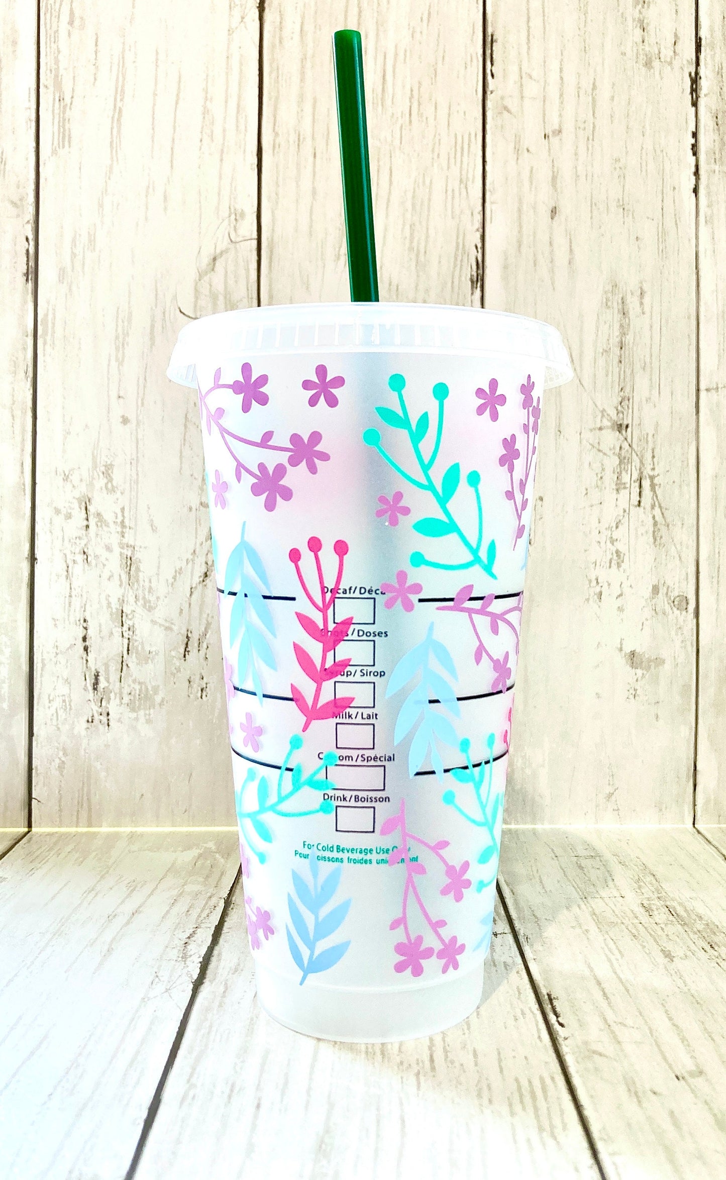 Custom Starbucks INSPIRED Venti Cold Cup | Matte Pastel Florals| Spring | Summer | Cute | Girly | Friend Gift |