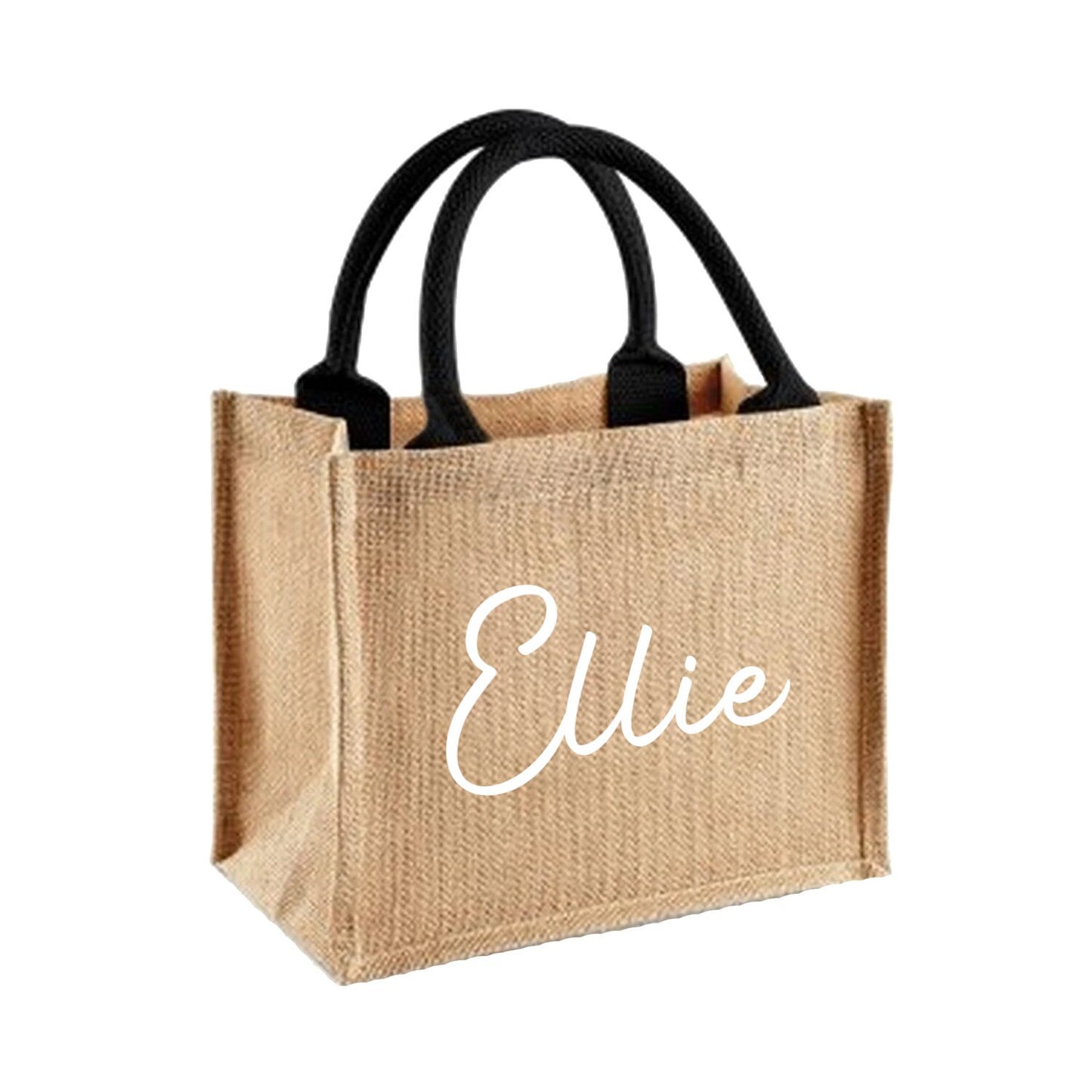 Mini Custom Personalised Jute Tote Gift Bag | Wedding Party | Bridesmaid | Baby Shower | Birthday | Lunch Bag | Gift Bag |