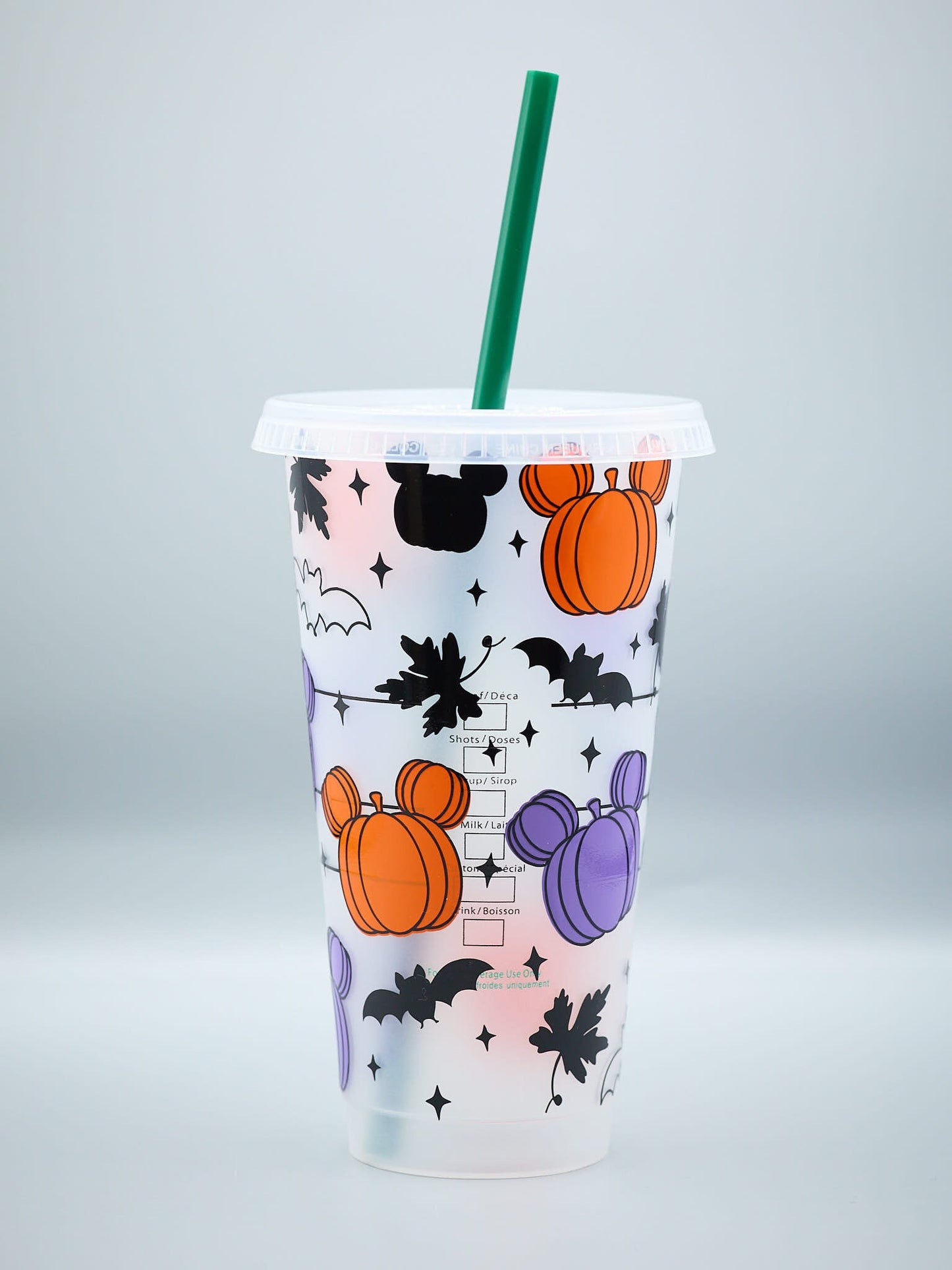 Custom Starbucks INSPIRED Venti Cold Cup | Halloween Pumpkin Ears | Bats |  Autumn Fall | Pumpkin Spice | Cute | Girly | Friend Gift |