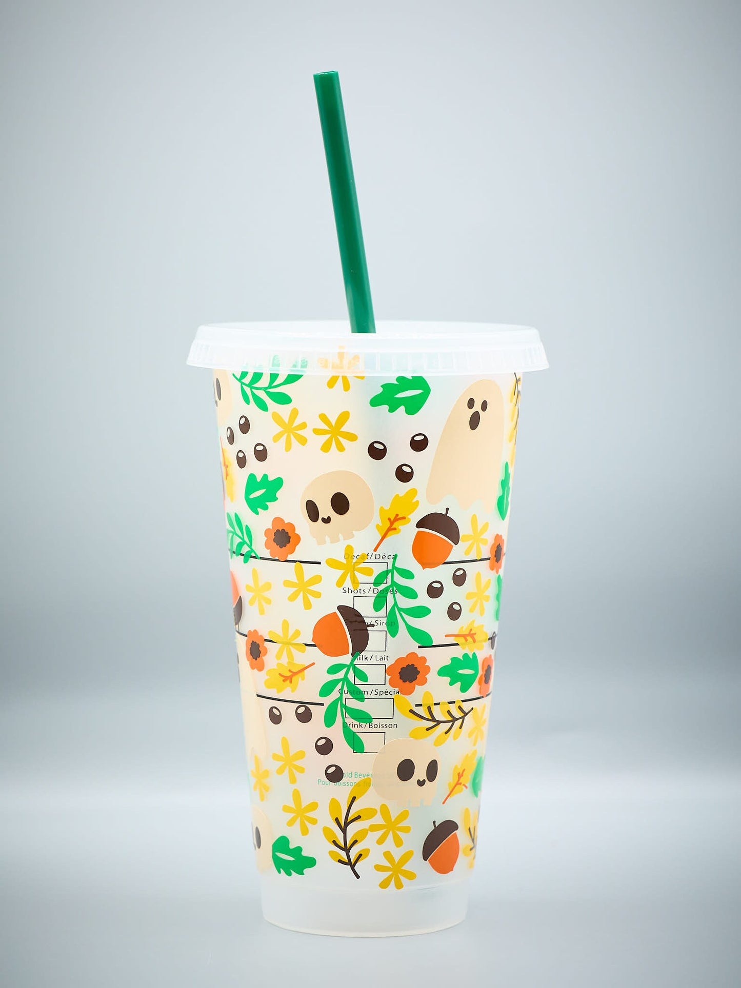 Custom Starbucks INSPIRED Venti Cold Cup | Spooky Autumn Fall Florals | Pumpkin Spice Latte | Ghosts | Skulls | Cute Girly | Friend Gift |