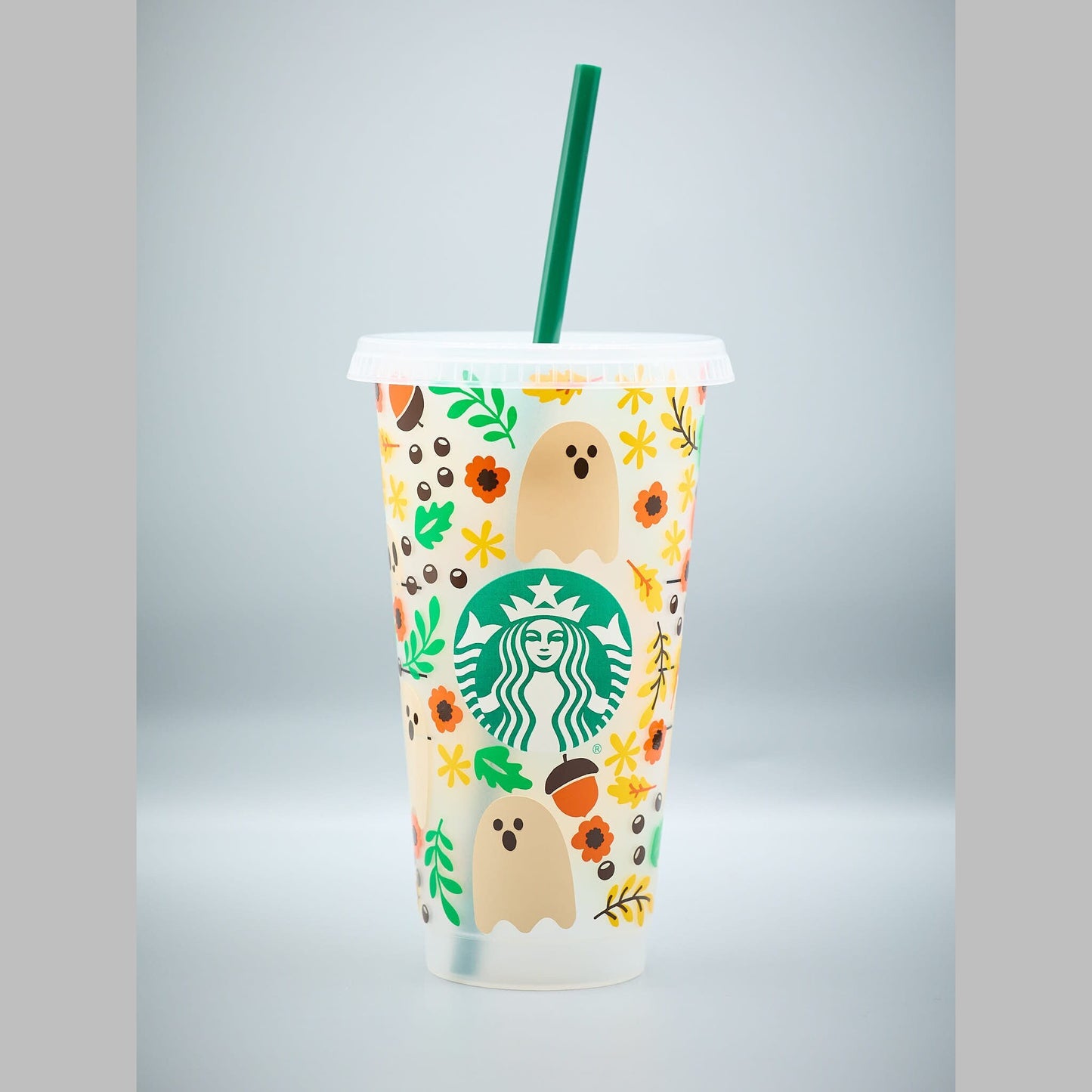 Custom Starbucks INSPIRED Venti Cold Cup | Spooky Autumn Fall Florals | Pumpkin Spice Latte | Ghosts | Skulls | Cute Girly | Friend Gift |